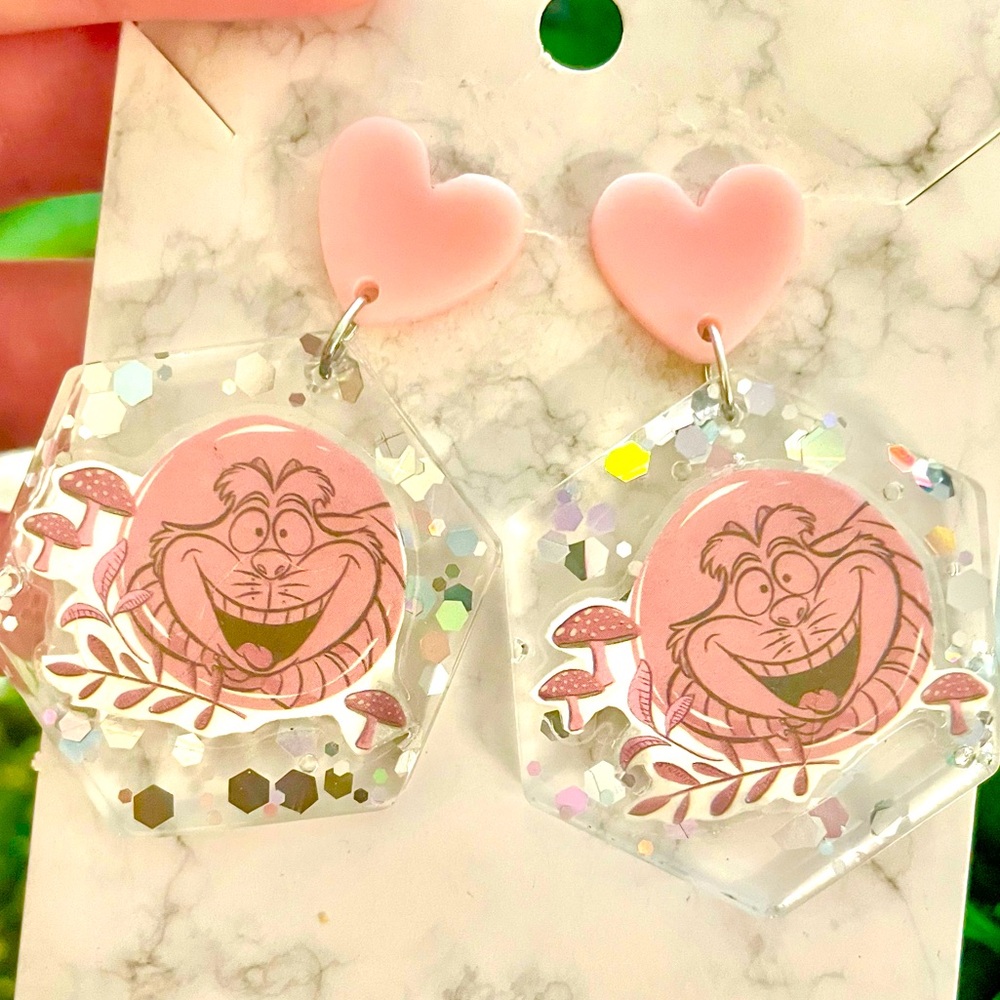 Cheshire Cat Acrylic Earrings